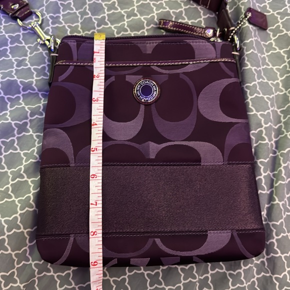 COACH Purple Jacquard Signature C Crossbody Messenger Shoulder Bag - Picture 10 of 14
